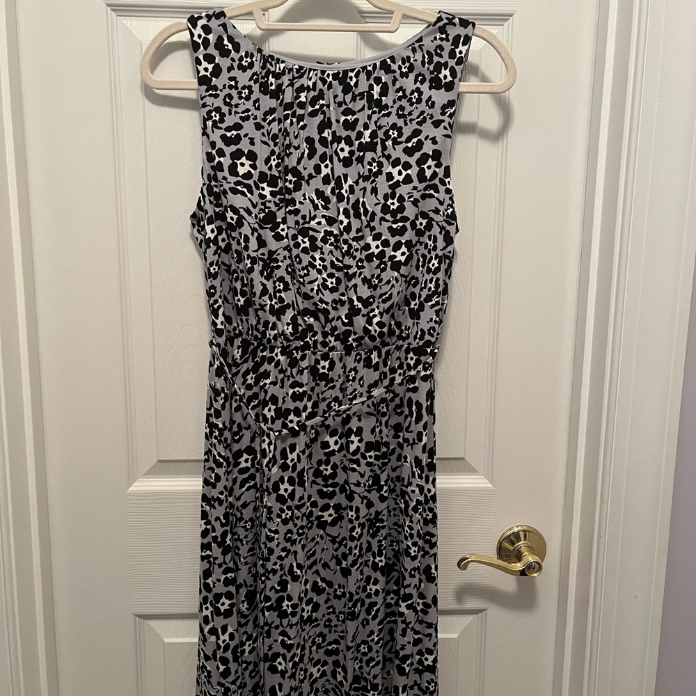 LOFT Monochrome Animal Print Dress